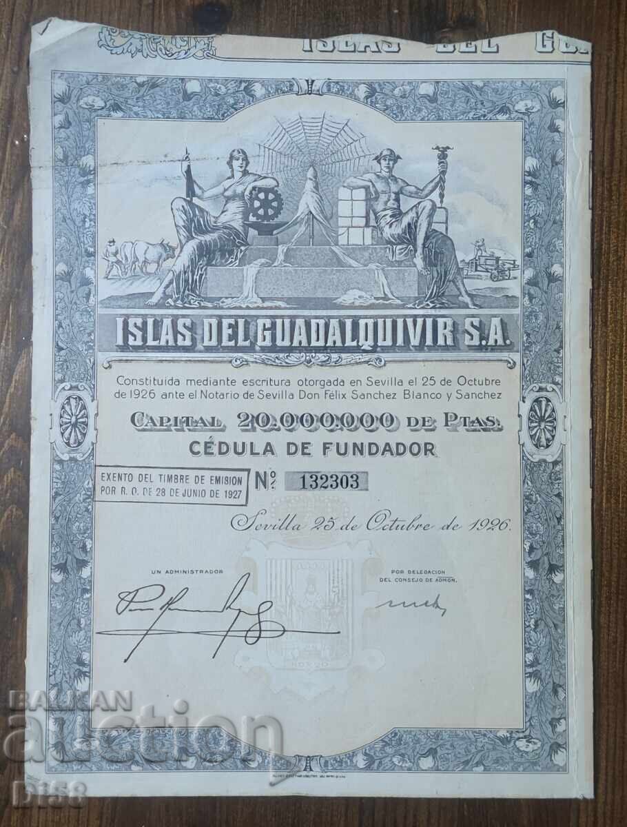 Promotion Spain Seville Draining of Reservoirs 1926 Promotion Spain Seville Draining of Reservoirs 1926