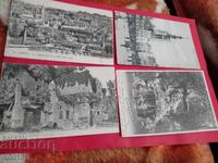 4 antique postcards France