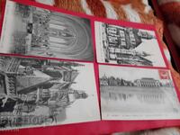 4 antique postcards France