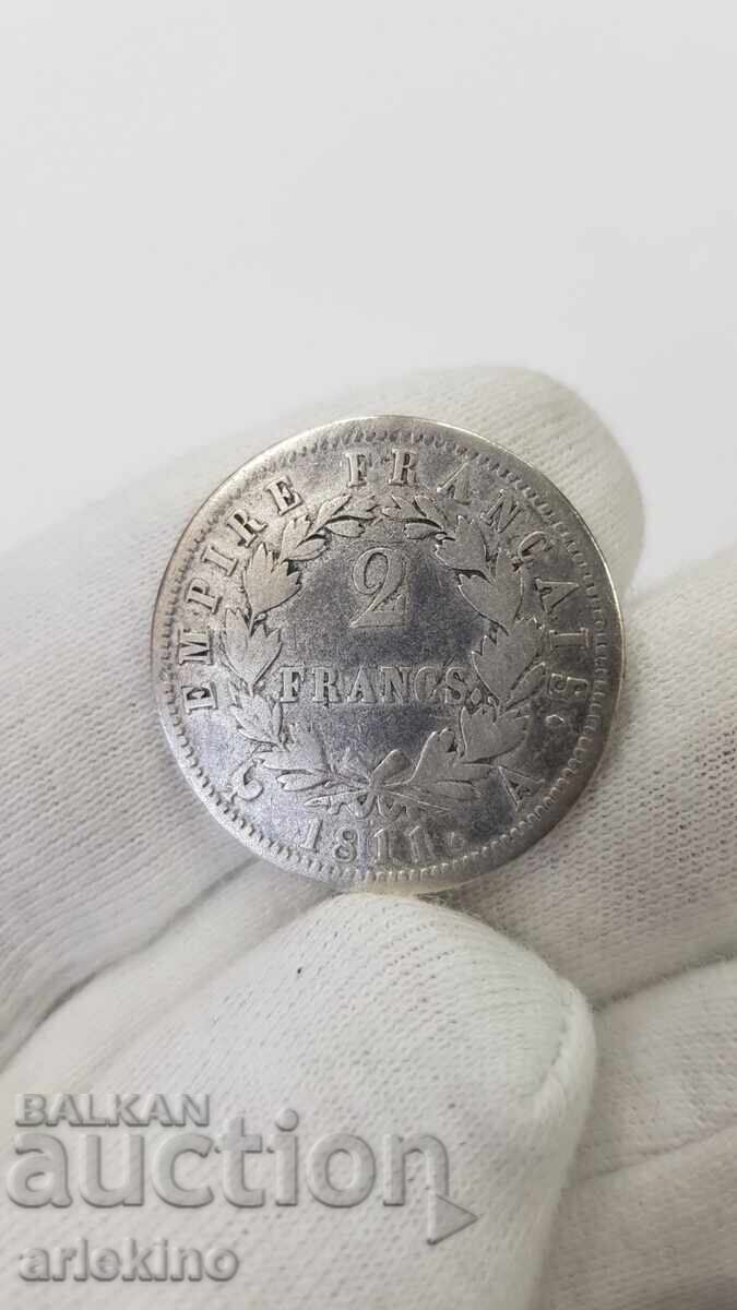 Много рядка монета 2 франка 1811 Наполеон Бонапарт Сребро с цена € 26.00 | 50.85 лв. Много рядка монета 2 франка 1811 Наполеон Бонапарт Сребро с цена € 26.00 | 50.85 лв.
