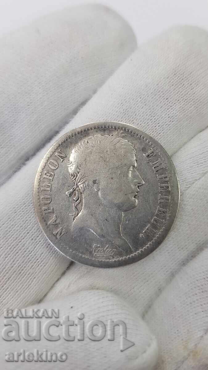 Много рядка монета 2 франка 1811 Наполеон Бонапарт Сребро Много рядка монета 2 франка 1811 Наполеон Бонапарт Сребро