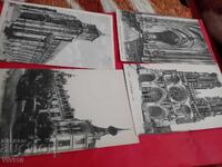 4 antique postcards France
