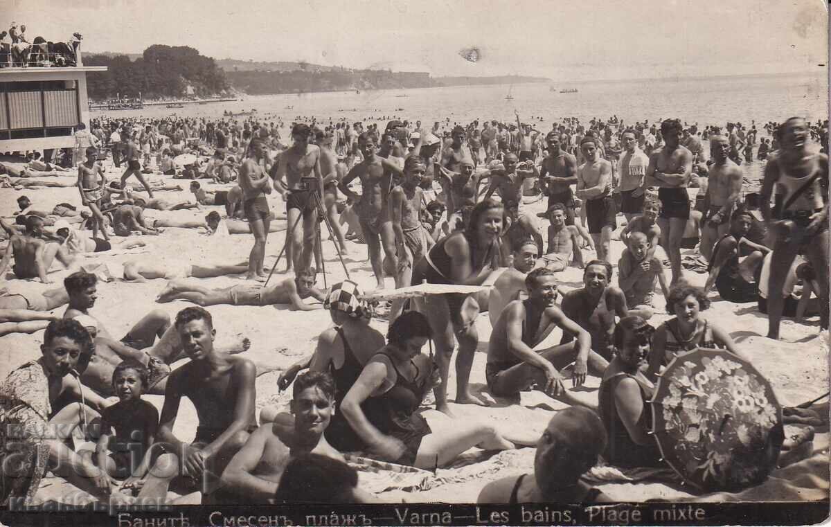 193?-VARNA-RARE CARD-BEACH AND SEA BATHS-6 193?-VARNA-RARE CARD-BEACH AND SEA BATHS-6