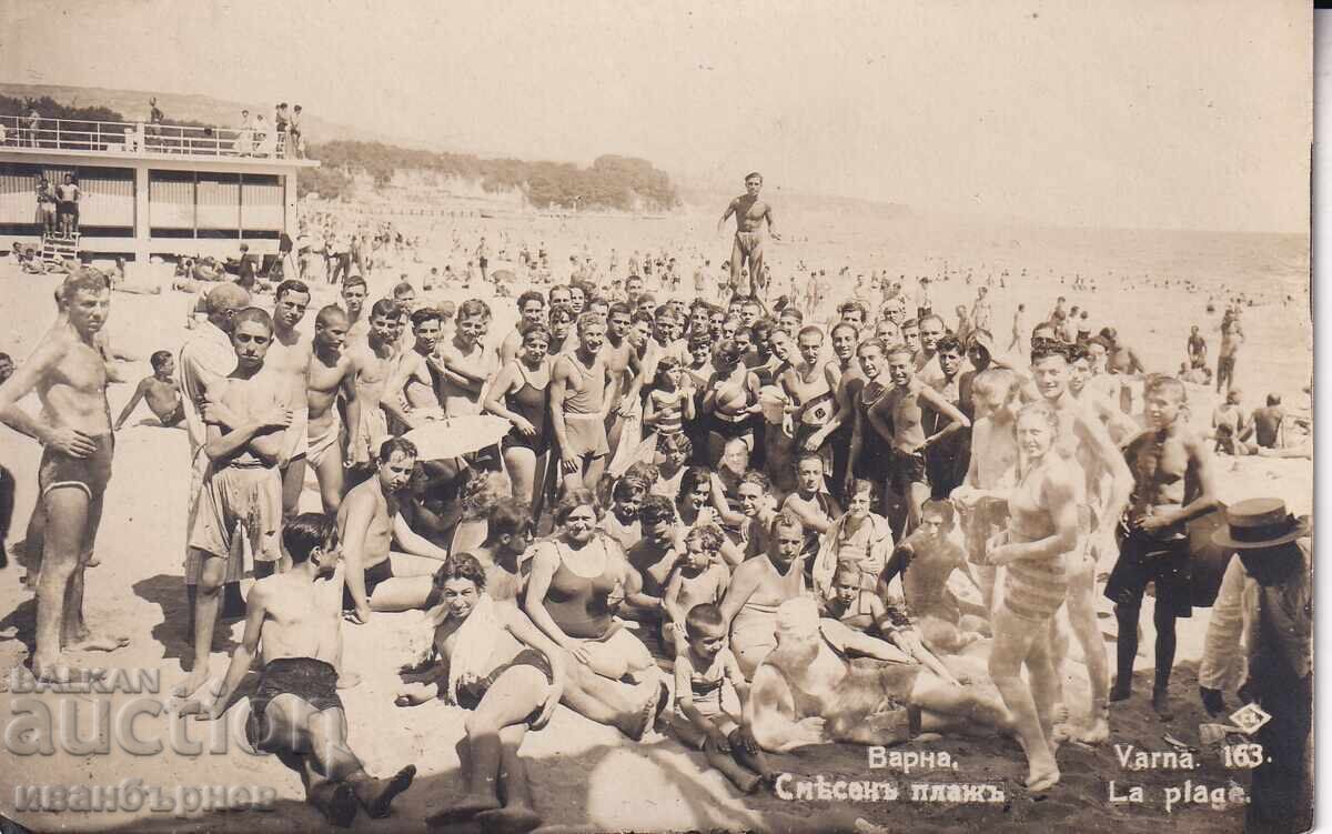 193?-VARNA-CARTOLINA RARA-PLAJĂ ȘI BĂILE MARINE-8