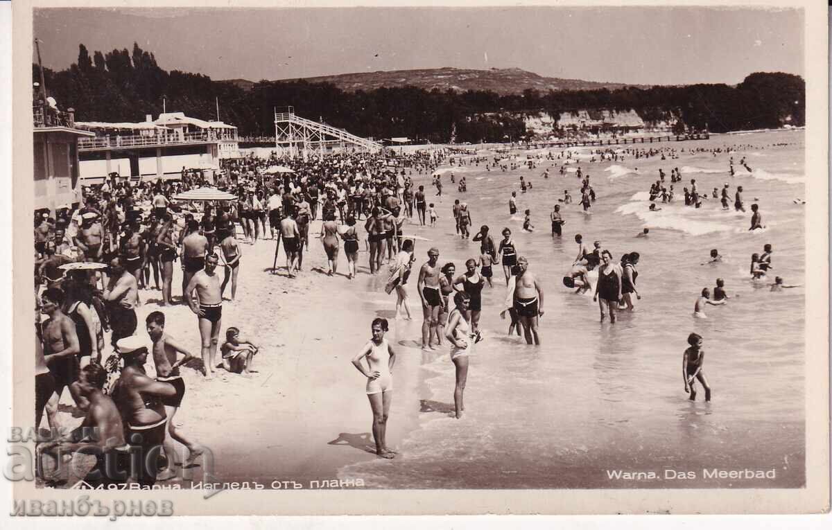 193?-VARNA-CARTOLINA RARA-PLAJĂ ȘI BĂILE MARINE-11