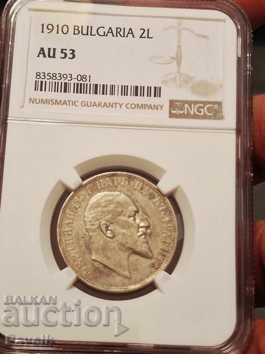 2 Leva 1910 AU53 2 Leva 1910 AU53