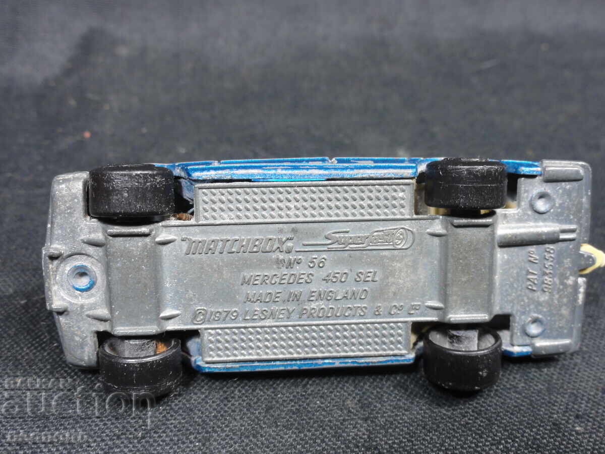 VECHE CĂRUȚĂ METALICĂ RETRO MATCHBOX ENGLAND MERCEDES 450SEL - 6