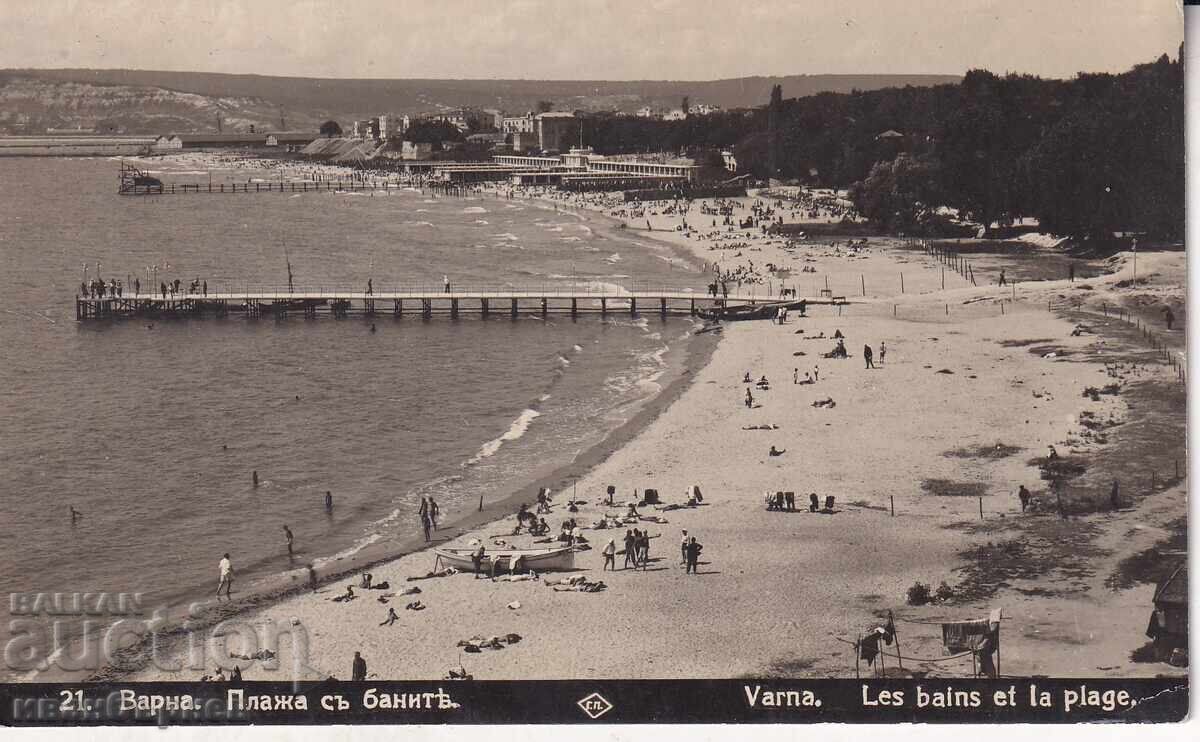 193?-ВАРНА-РЯДКА КАРТИЧКА-ПЛАЖА И МОРСКИТЕ БАНИ-19 193?-ВАРНА-РЯДКА КАРТИЧКА-ПЛАЖА И МОРСКИТЕ БАНИ-19