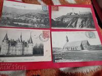 4 antique postcards France