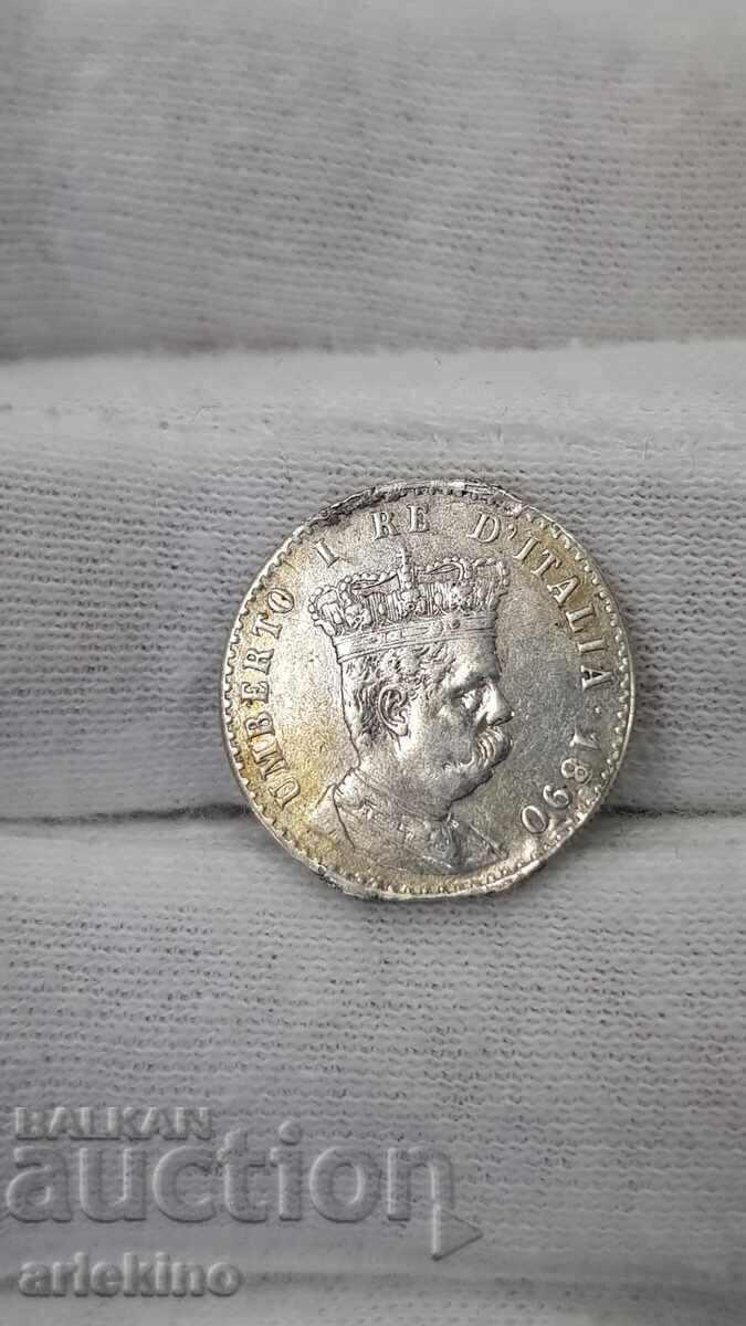 Monedă de argint foarte rară "COLONIA ERITREEA" 1890 Italia