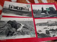 4 antique postcards France
