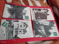 4 antique postcards France