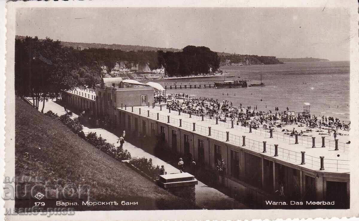 193?-VARNA-RARE CARD-BEACH AND SEA BATHS-50