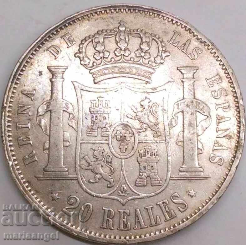 Spain 20 Reales 1850 Thaler Isabel II 25.9g 37mm RARE!!! with price € 236.00 | 461.58 BGN