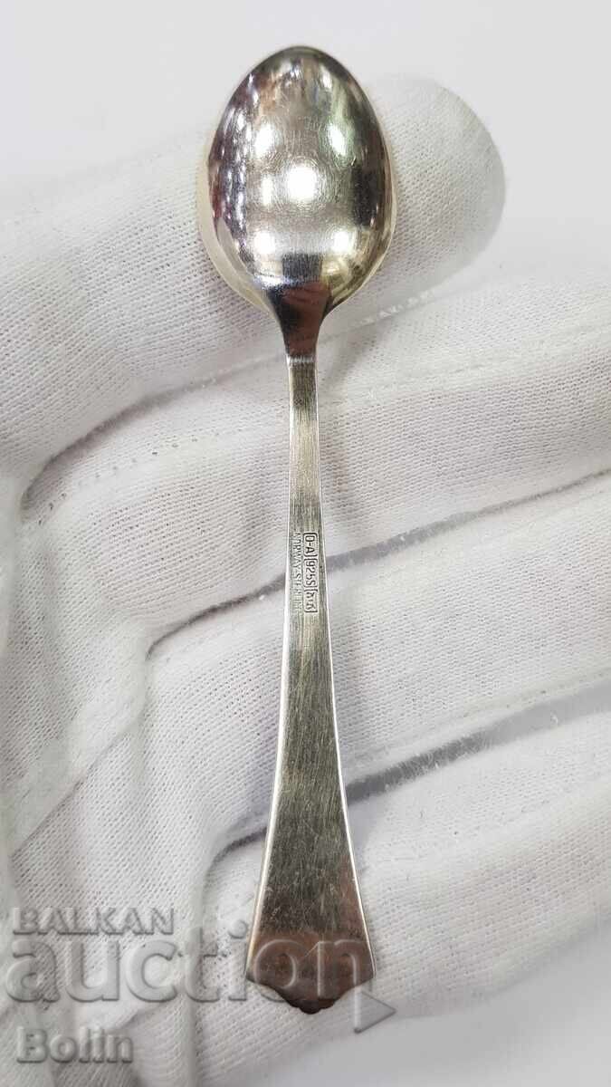 Доставка на Сребърна, позлатена лъжичка с Емайл - Норвегия - 925 проба Доставка на Сребърна, позлатена лъжичка с Емайл - Норвегия - 925 проба