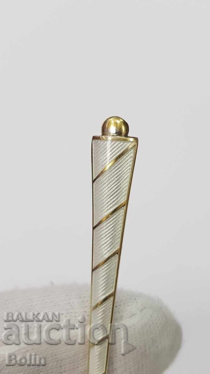 Licitație Linguriță argintată, aurită cu Email - Danemarca - Marcaj 925 Licitație Linguriță argintată, aurită cu Email - Danemarca - Marcaj 925