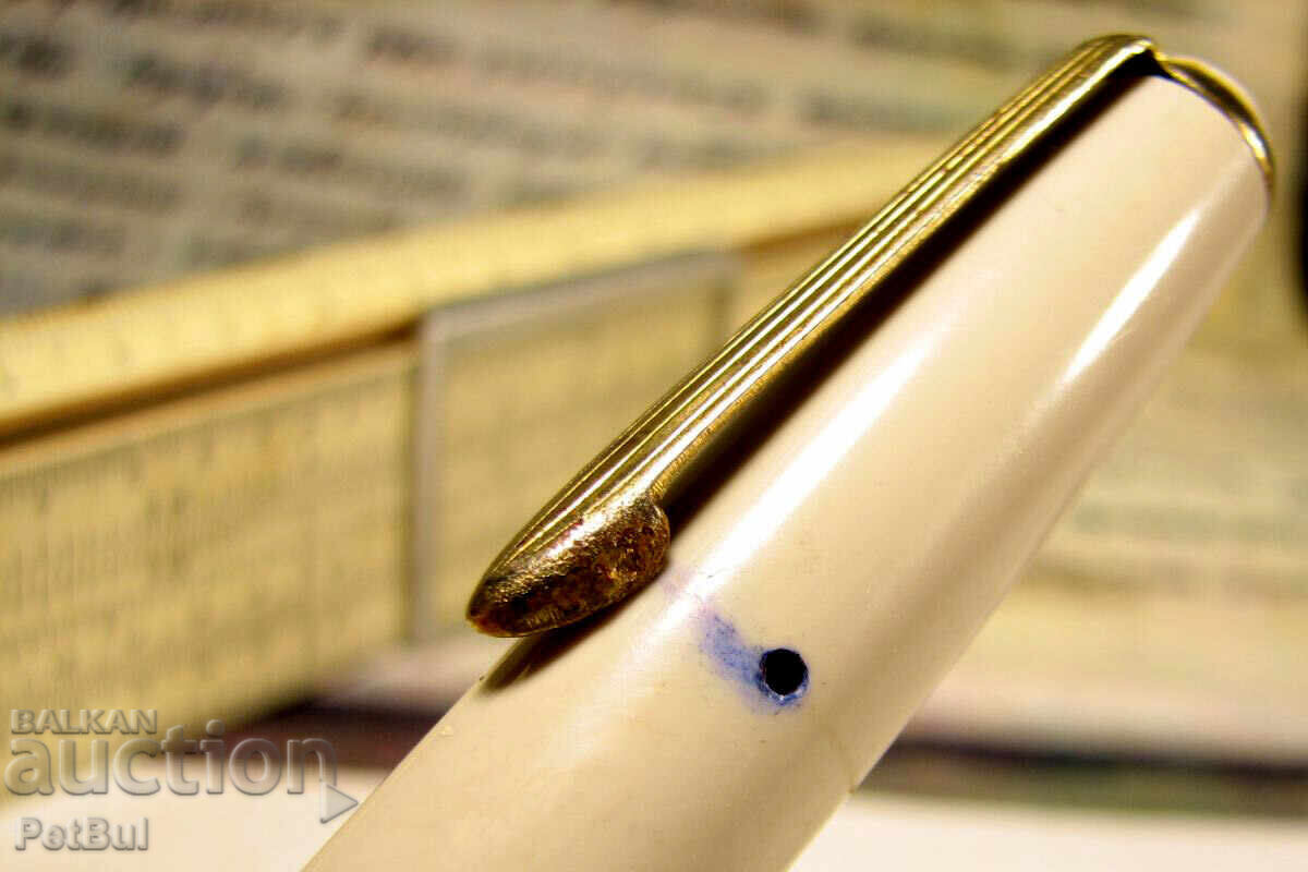 Old Fountain Pen Pump, China 60s Gold-Plated Nib with Marking - 7 Old Fountain Pen Pump, China 60s Gold-Plated Nib with Marking - 7