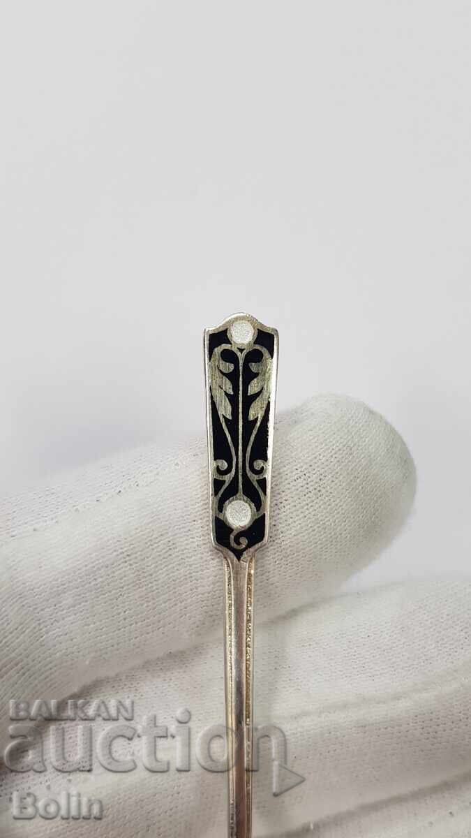 Livrarea Linguriță argintată, aurită cu Email - Anglia - Marcaj 925