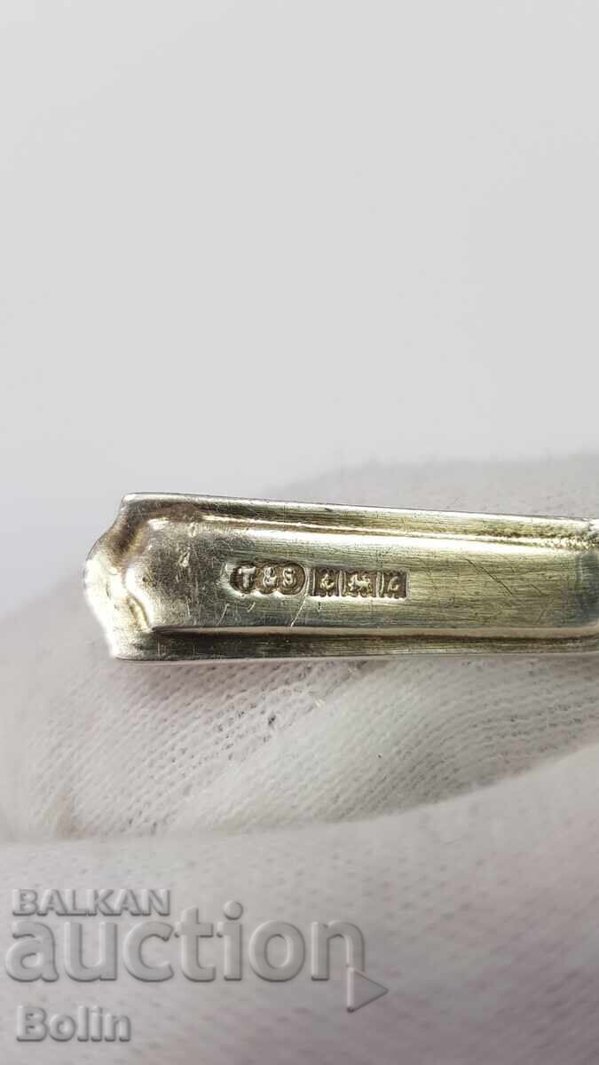 Linguriță argintată, aurită cu Email - Anglia - Marcaj 925 - 6