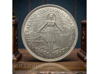 Нова Зеландия – 1/2 корона 1940 г. Сребро