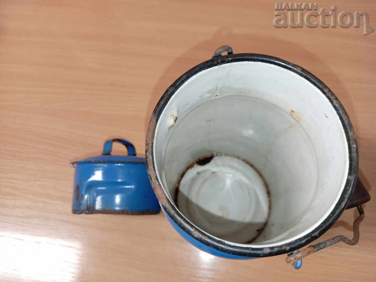 Доставка на ретро винтидж емайлиран съд за храна Доставка на ретро винтидж емайлиран съд за храна