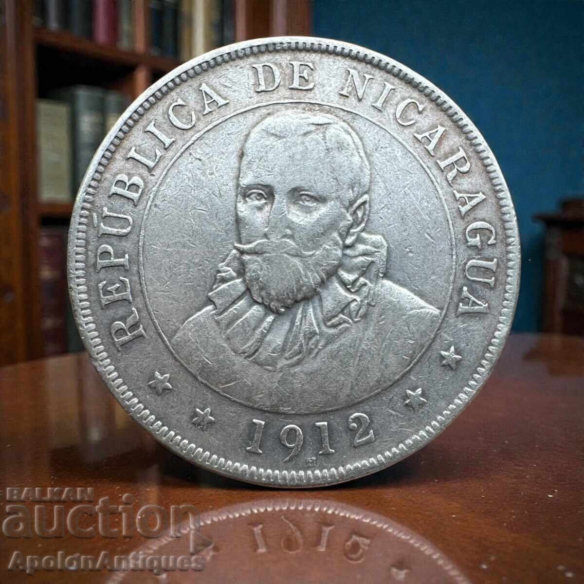 Ασήμι - 50 σεντάβος, Νικαράγουα, 1912 μ.Χ