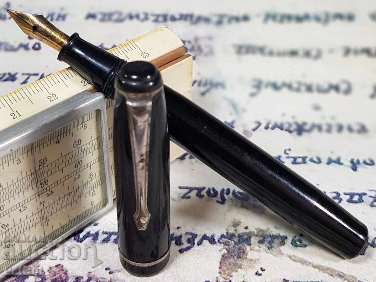 Old Fountain Pen with Lever Filling and Warranted Nib