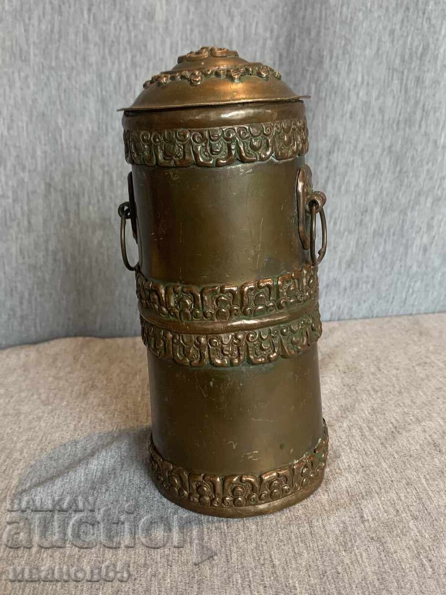 стар месингов съд кутия стар месингов съд кутия