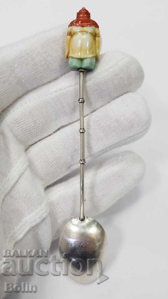 Сребърна, лъжичка ТОКИО - ЯПОНИЯ - Sterling - 7 Сребърна, лъжичка ТОКИО - ЯПОНИЯ - Sterling - 7
