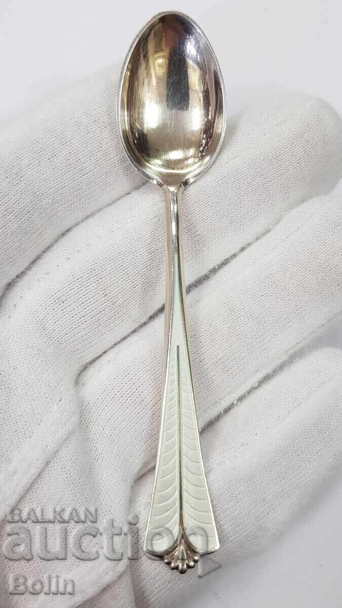 Livrarea Linguriță de argint, aurită cu Email - Norvegia - Marcaj 925