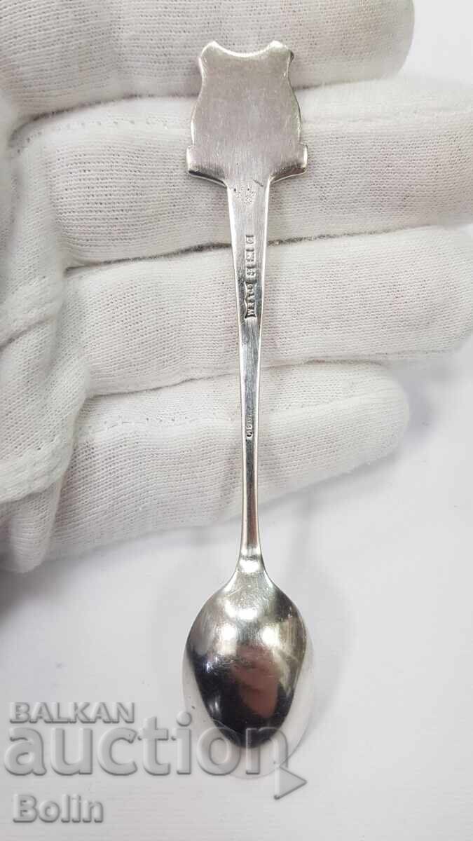 Аукцион Сребърна, лъжичка с Емайл - Англия - 925 проба Аукцион Сребърна, лъжичка с Емайл - Англия - 925 проба