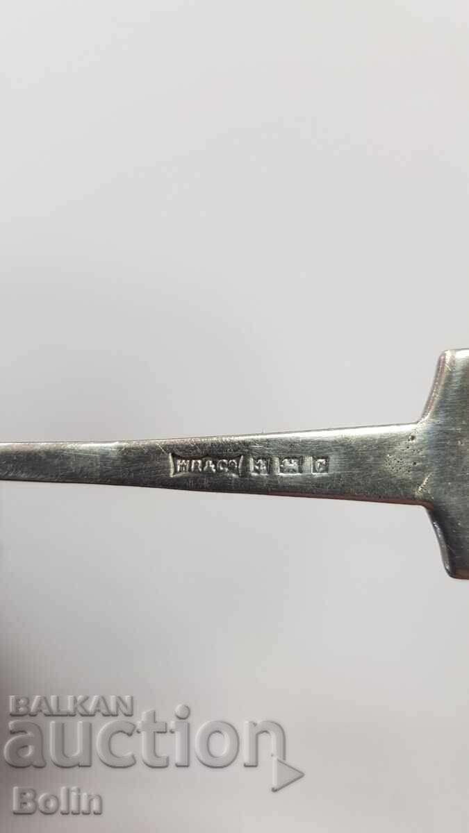 Доставка на Сребърна, лъжичка с Емайл - Англия - 925 проба Доставка на Сребърна, лъжичка с Емайл - Англия - 925 проба