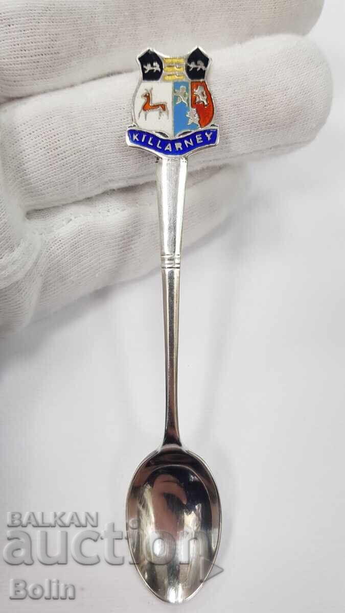 Сребърна, лъжичка с Емайл - Англия - 925 проба - 7 Сребърна, лъжичка с Емайл - Англия - 925 проба - 7