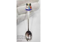 Сребърна, лъжичка с Емайл - Англия - 925 проба