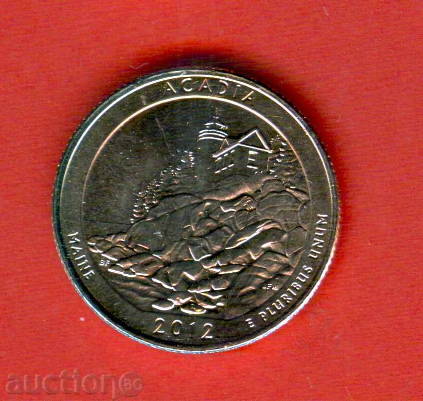 САЩ USA 25 cent емисия issue 2012 D MAINE НОВА UNC САЩ USA 25 cent емисия issue 2012 D MAINE НОВА UNC