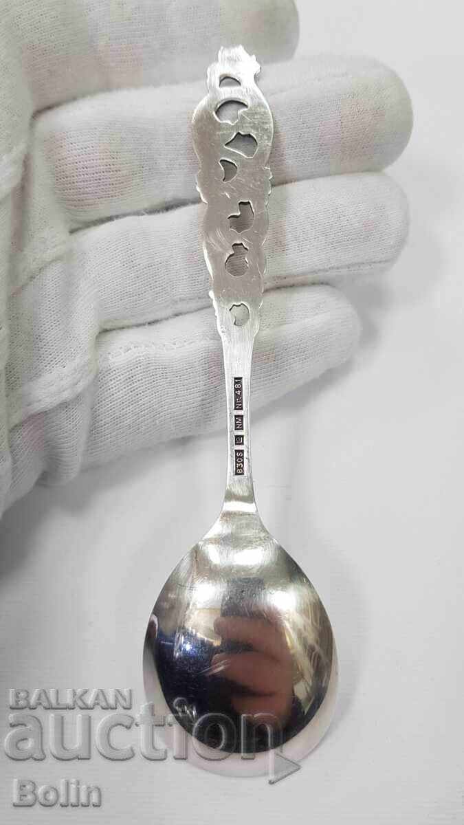 Аукцион Ажурна сребърна лъжичка, лъжица 830 проба - Европа Аукцион Ажурна сребърна лъжичка, лъжица 830 проба - Европа