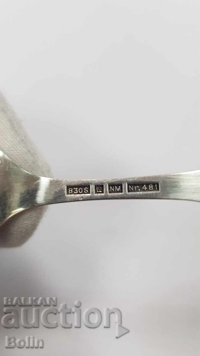 Ажурна сребърна лъжичка, лъжица 830 проба - Европа - 5 Ажурна сребърна лъжичка, лъжица 830 проба - Европа - 5