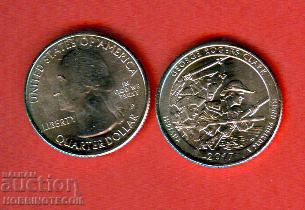 USA USA 25 cent issue issue 2017 P George Rogers Clark UNC USA USA 25 cent issue issue 2017 P George Rogers Clark UNC