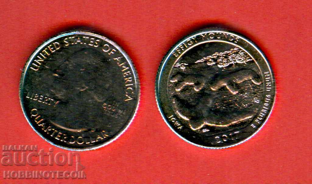 ΗΠΑ Η.Π.Α. Έκδοση 25 σεντ 2017 - D Effigy Mounds UNC ΗΠΑ Η.Π.Α. Έκδοση 25 σεντ 2017 - D Effigy Mounds UNC