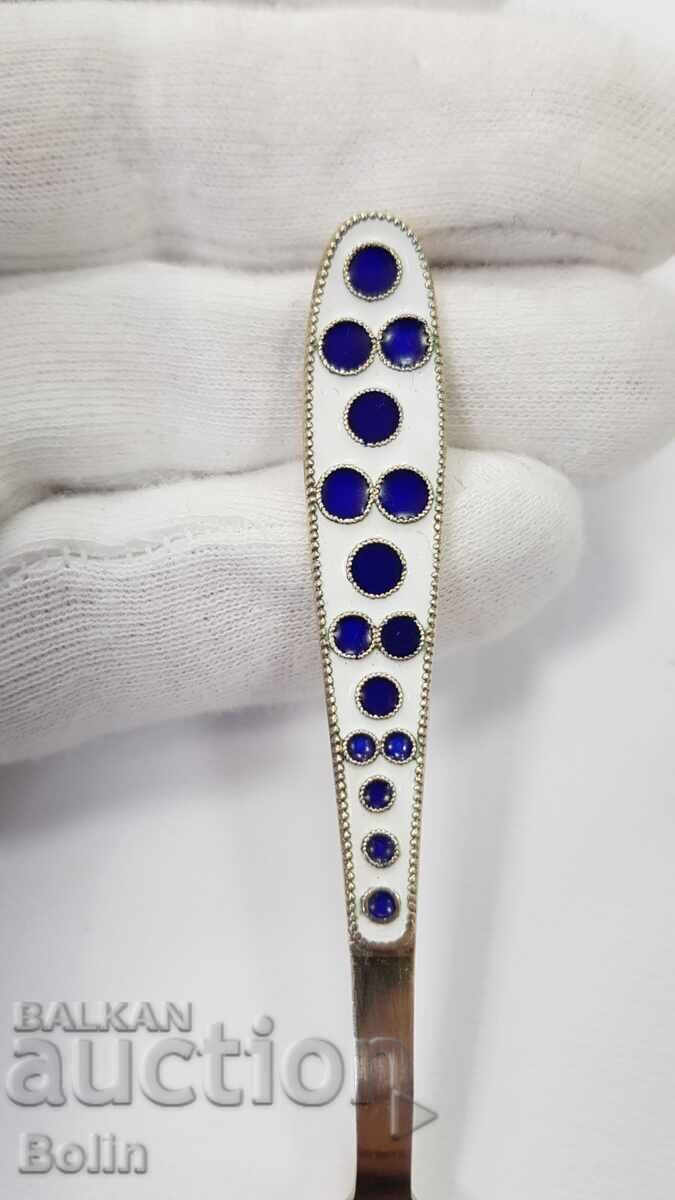 Linguriță argintată, aurită cu Email URSS-RUSIA - proba 916 cu preț € 45.00 | 88.01 BGN