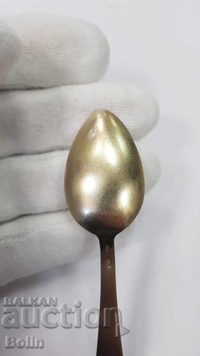 Linguriță argintată, aurită cu Email URSS-RUSIA - proba 916 - 6