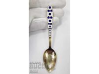 Linguriță argintată, aurită cu Email URSS-RUSIA - proba 916