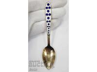 Сребърна, позлатена лъжичка с Емайл СССР-РУСИЯ - 916 проба