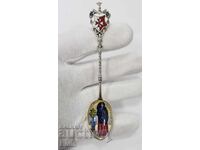 Ασημένιο, επιχρυσωμένο κουταλάκι με Ζωγραφική Σμάλτο - Μάλτα 800 π.Χ