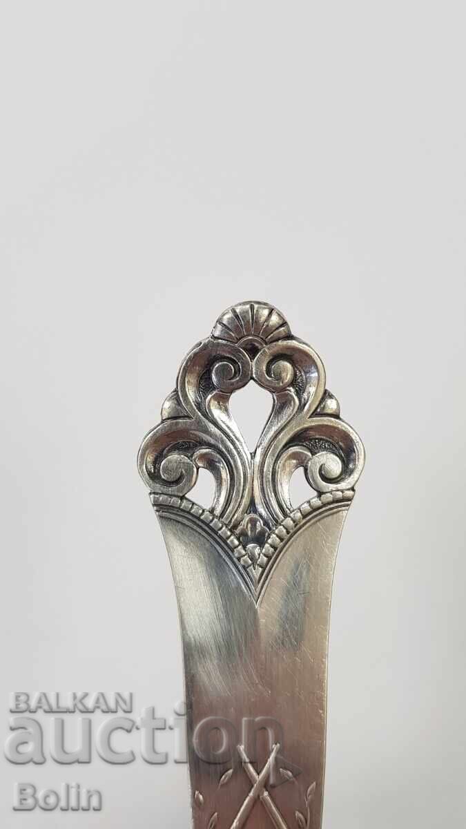 Аукцион Ажурна сребърна лъжичка, лъжица 830 проба - Европа-Ловна Аукцион Ажурна сребърна лъжичка, лъжица 830 проба - Европа-Ловна