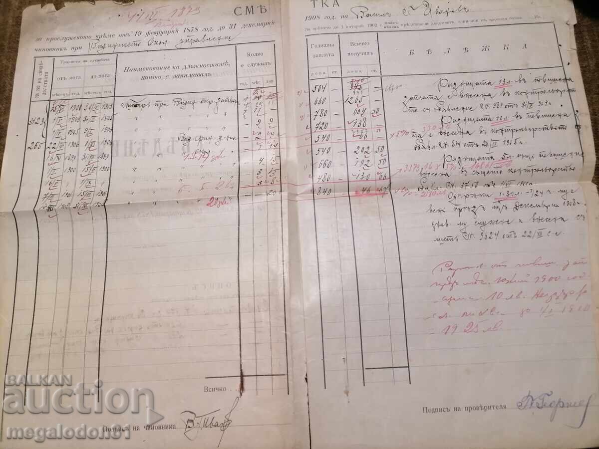 Licitație Carte personală de pensie - 1908