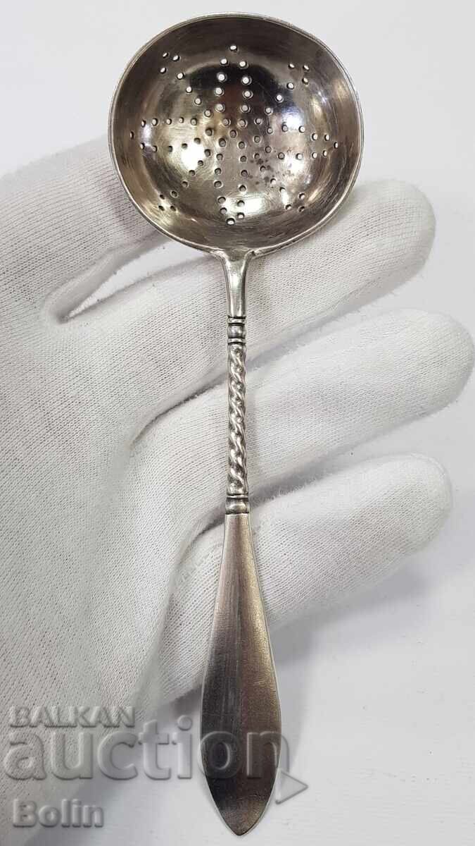 Руска Царска сребърна лъжица, цетка за чай - 84 проба - 6 Руска Царска сребърна лъжица, цетка за чай - 84 проба - 6
