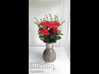 Αντίκα, μαζική, μεταλλική, ασημένια βάζα