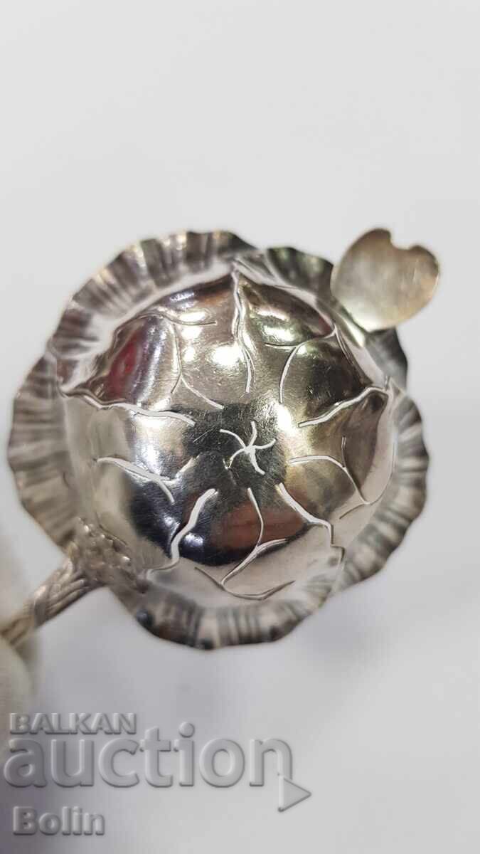 Прекрасна сребърна лъжица за захар Франция 19 век - 5 Прекрасна сребърна лъжица за захар Франция 19 век - 5