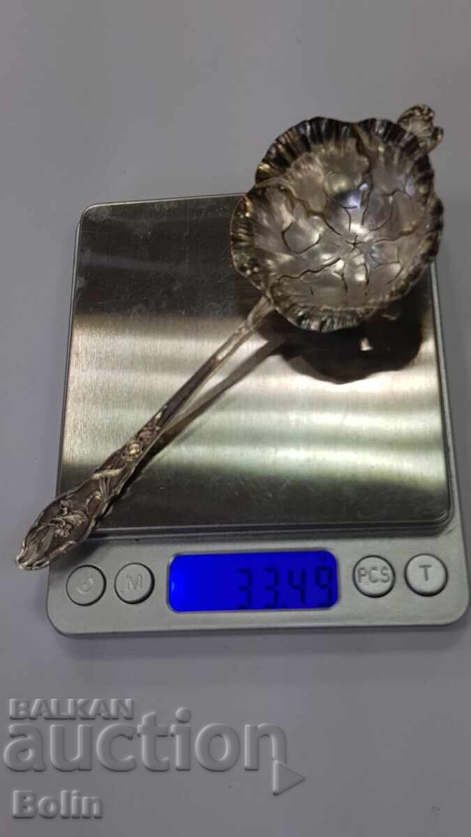 Прекрасна сребърна лъжица за захар Франция 19 век - 7 Прекрасна сребърна лъжица за захар Франция 19 век - 7